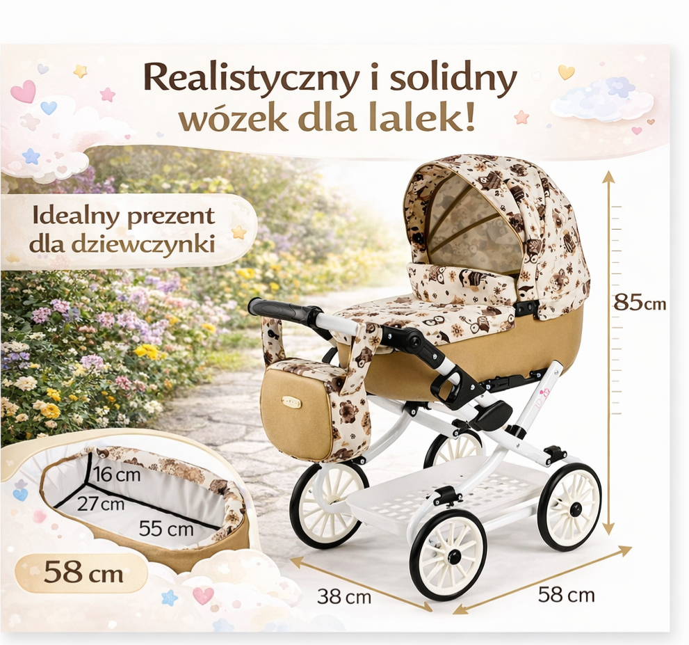Wózek dla lalek Viki Model Vi-09 - obrazek 5