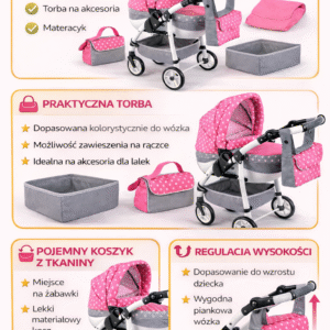 Wózek dla lalek Lily Model Ls-08 - obrazek 4