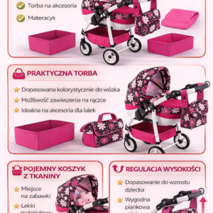 Wózek dla lalek Lily Model Ls-19 - obrazek 4