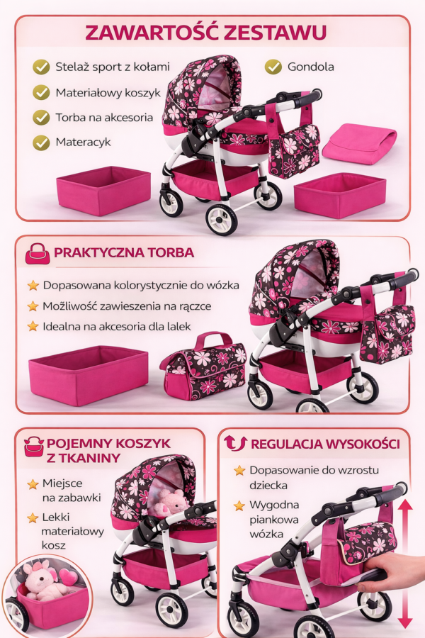 Wózek dla lalek Lily Model Ls-19