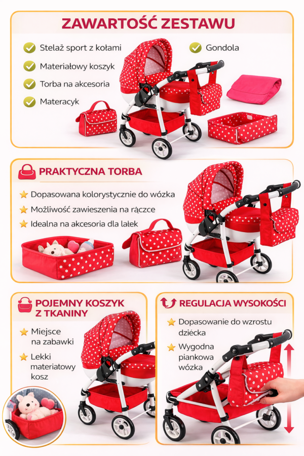 Wózek dla lalek Lily Model Ls-12