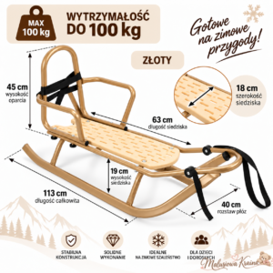 Sanki Piccolino - kolor złoty - obrazek 4