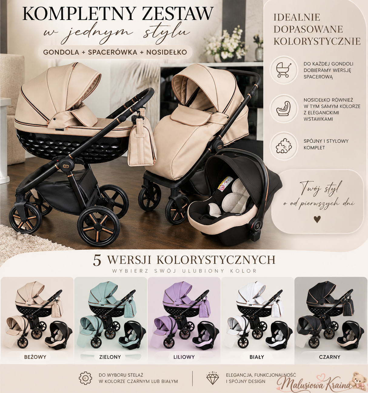 Wózek dziecięcy 3w1 Ring kolor Eco-03 - obrazek 4