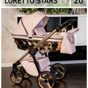 Wózek dziecięcy 3w1 Loretto Stars kolor-20 Pastelowy Roż - obrazek 3
