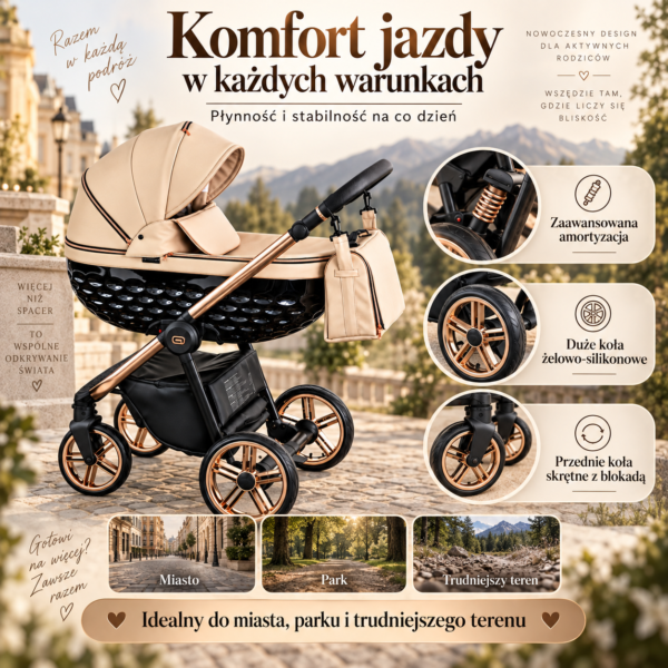 Wózek dziecięcy 3w1 Premium kolor Eco-02