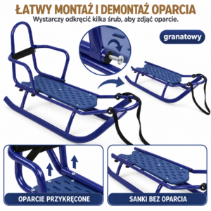 Sanki Piccolino - kolor granatowy - obrazek 2