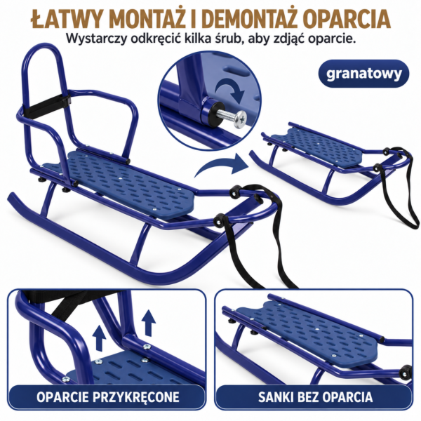 Sanki Piccolino - kolor granatowy